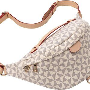Stylish Adjustable Crossbody Sling Bag - Trendy Checkered Fanny Pack for Travel